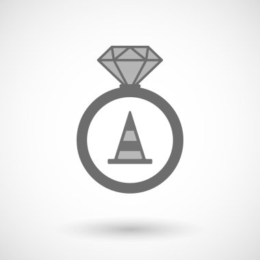 Bir yol koni ile izole vektör yüzük simgesi