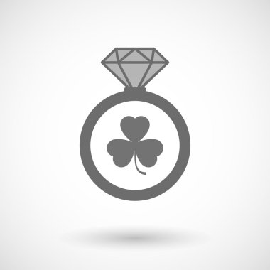 Bir yonca ile izole vektör yüzük simgesi