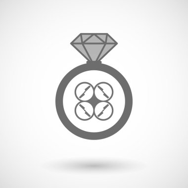 Bir dron ile vektör yüzük simgesi