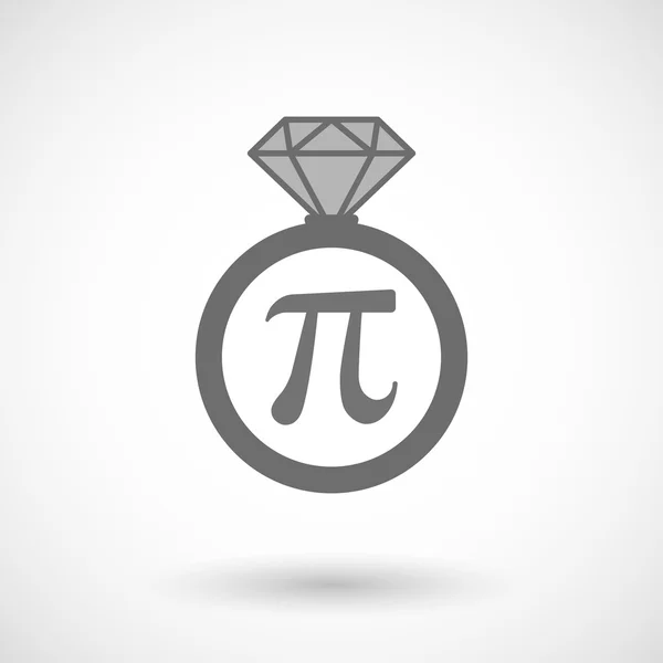 Icono de anillo vectorial aislado con el número pi símbolo — Archivo Imágenes Vectoriales