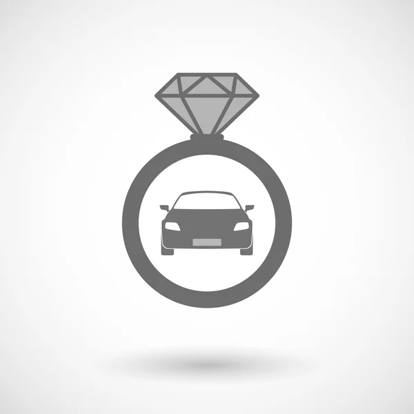 Icono de anillo vectorial con un coche — Vector de stock