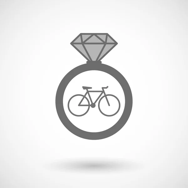 Geïsoleerde vector ring pictogram met een fiets — Stockvector