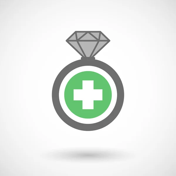 Icono de anillo vectorial aislado con un signo de farmacia redonda — Vector de stock