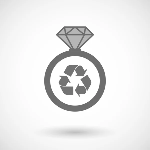 Isoliertes Vektor-Ring-Symbol mit einem Recycle-Zeichen — Stockvektor