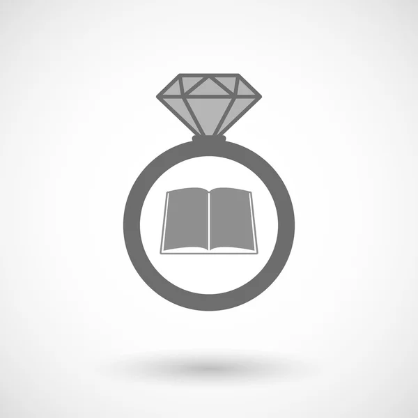 Icono de anillo vectorial aislado con un libro — Vector de stock