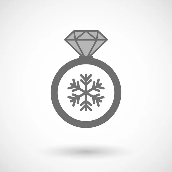 Anneau vectoriel isolé icône avec un flocon de neige — Image vectorielle