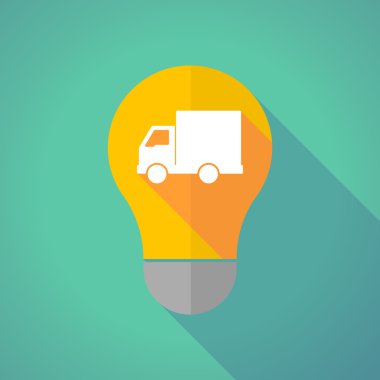 Uzun gölge vektör ampul bir kamyon ile