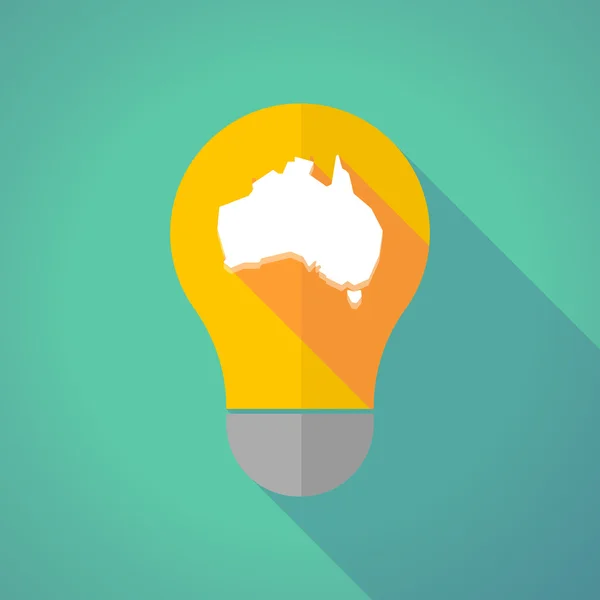 Długi cień wektor światło żarówki z Mapa Australii — Wektor stockowy