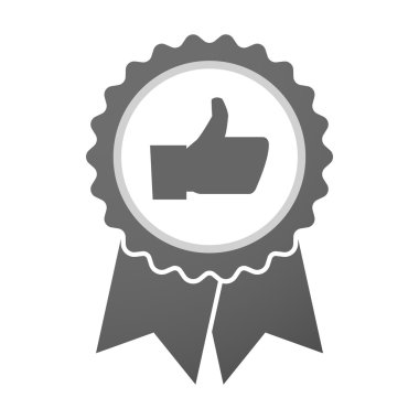 El bir başparmak ile vektör rozet simge