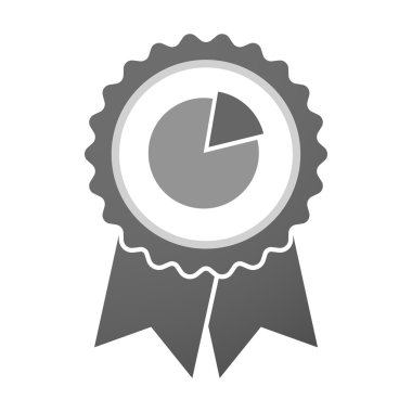 Bir pasta grafiği ile vektör rozet simge