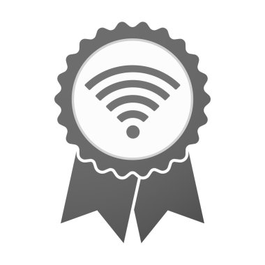 Vektör rozet simge bir radyo sinyali işareti ile