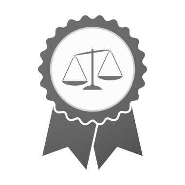 Vektör rozet simge bir dengesiz kilo ölçek ile