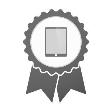 Vektör rozet simge bir tablet bilgisayar ile