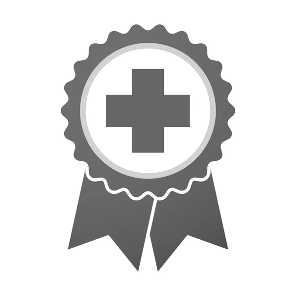 Icona del distintivo vettoriale con un segno di farmacia — Vettoriale Stock
