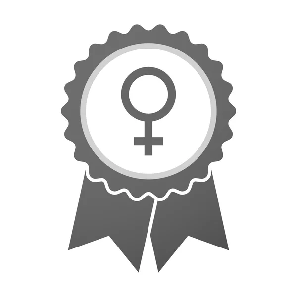 Wektor odznaka ikona ze znakiem kobiet — Wektor stockowy