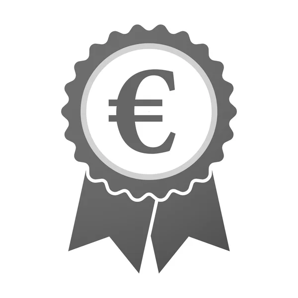 Icona del distintivo vettoriale con un segno di euro — Vettoriale Stock