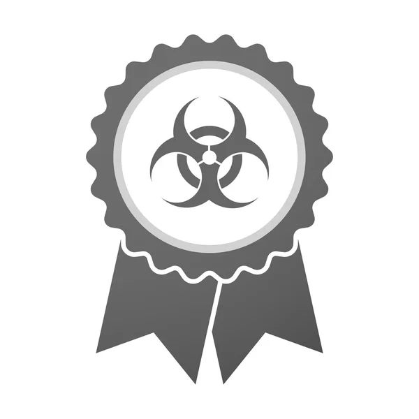 Vector badge icon with a biohazard sign — Stock Vector