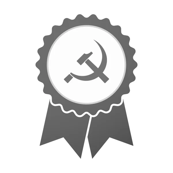Ícone de emblema vetorial com o símbolo comunista — Vetor de Stock