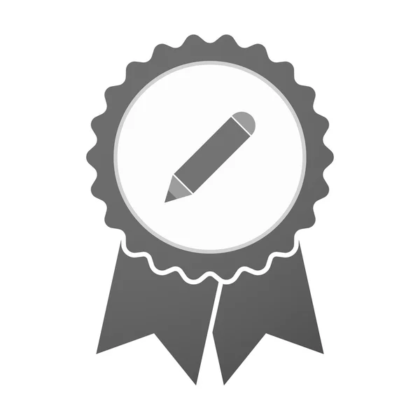 Icône de badge vectoriel avec un crayon — Image vectorielle