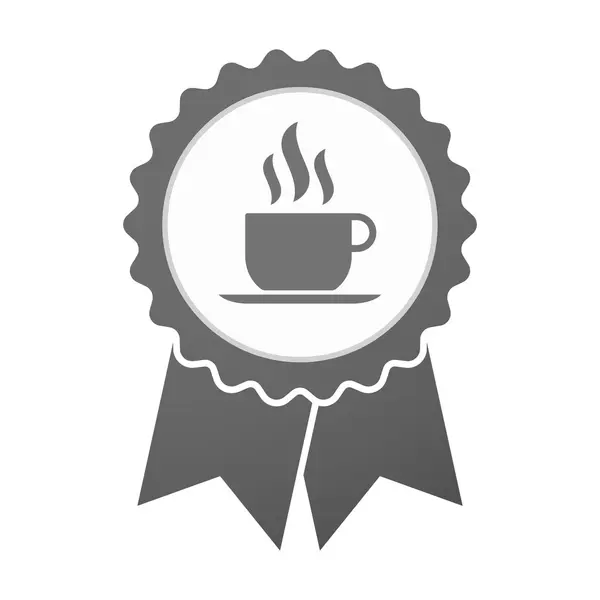 Icona del distintivo vettoriale con una tazza di caffè — Vettoriale Stock