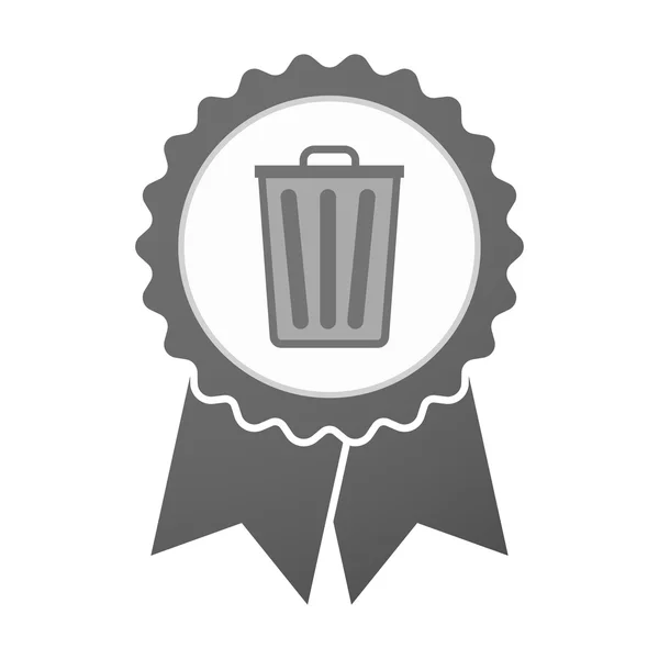 Vector badge icon with a trash can — Stock Vector