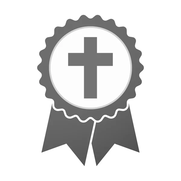 Icono de placa vectorial con una cruz cristiana — Vector de stock