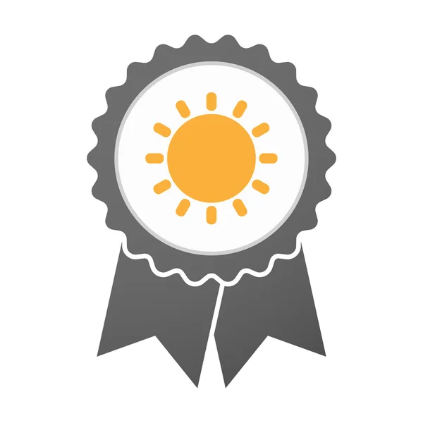 Icona del distintivo vettoriale con un sole — Vettoriale Stock