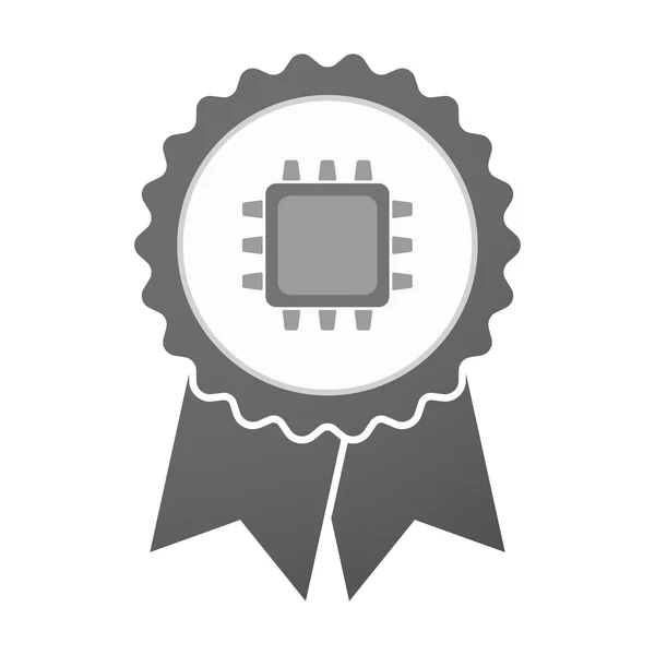 Vector badge icon with a cpu — Stock Vector