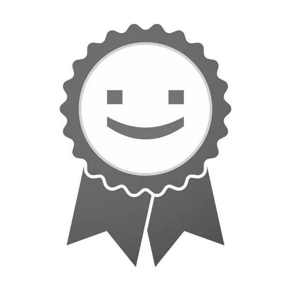 Vector badge icon with a smile text face — Stock Vector