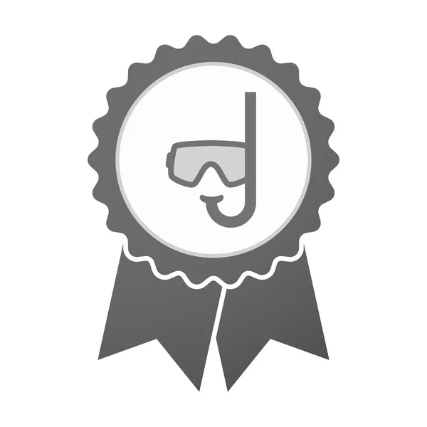 Ikona odznaka wektor z nurkowanie gogle — Wektor stockowy