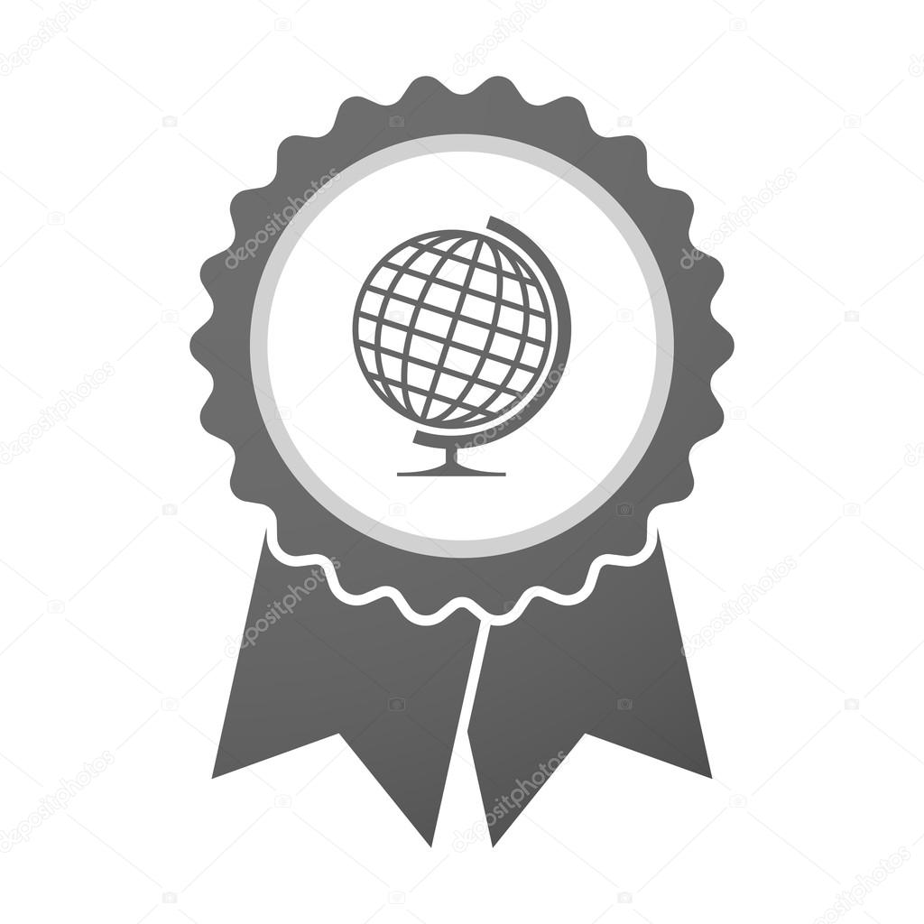 Vector badge icon with  a table world globe