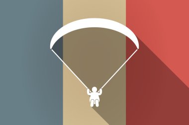 Fransa vektör simgesi bir yamaçparaşütü ile uzun gölge bayrağı