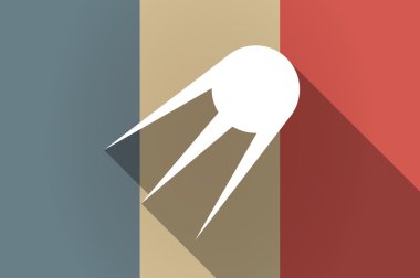 Vintage bir uydu ile Fransa vektör simge uzun gölge bayrağı