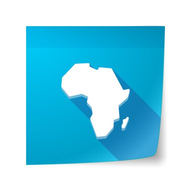 Uzun gölge vektör yapışkan not simgesini bir harita Afrika c