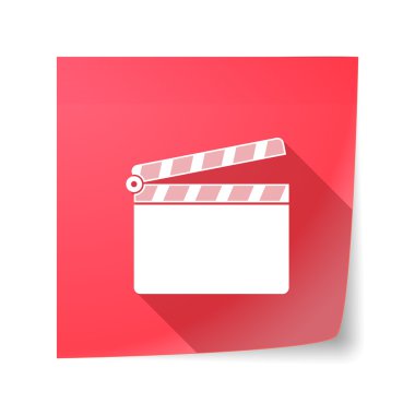 Uzun gölge vektör yapışkan not simgesini bir Klaket ile