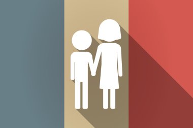 Fransa vektör simgesi bir çocukluk pictogra ile uzun gölge bayrağı