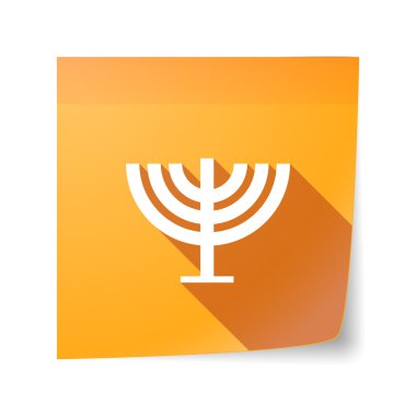 Uzun gölge vektör yapışkan not simgesi ile bir avize