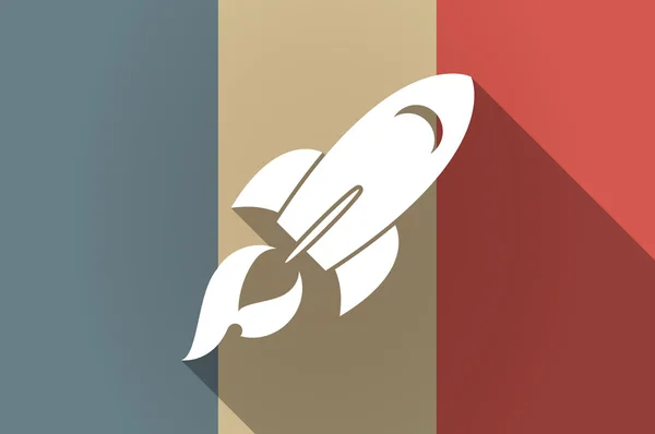 Długi cień flaga Francji wektor ikona z rakiety — Wektor stockowy