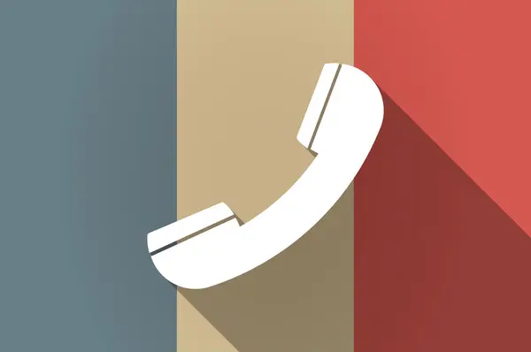 Lange Schatten Flagge von Frankreich Vektor-Symbol mit einem Telefon — Stockvektor