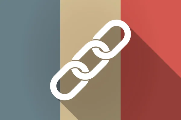 Lunga bandiera ombra della Francia icona vettoriale con una catena — Vettoriale Stock