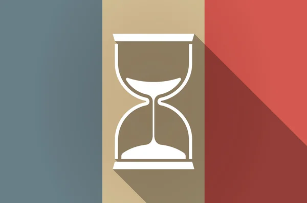 Drapeau ombre long de France icône vectorielle avec une horloge de sable — Image vectorielle