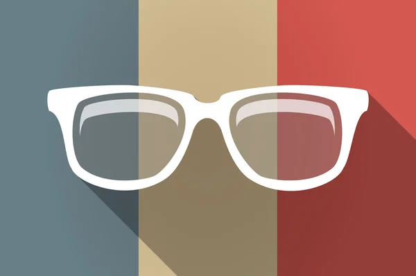 Drapeau ombre long de la France icône vectorielle avec des lunettes — Image vectorielle