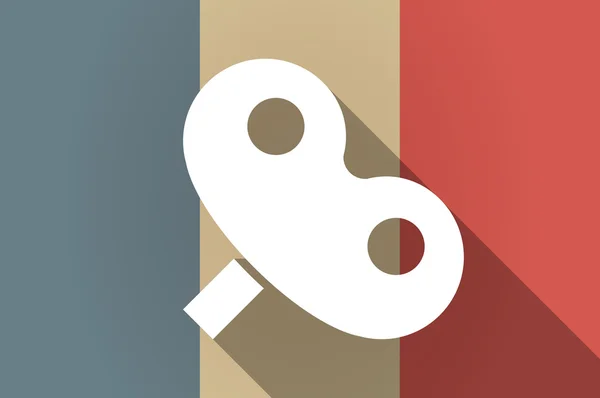 Drapeau ombre long de France icône vectorielle avec une manivelle jouet — Image vectorielle