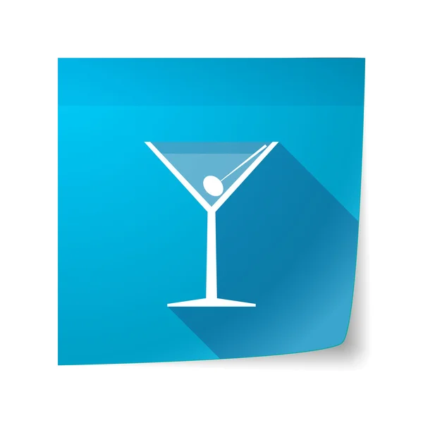 Dlouhý stín vektor rychlé poznámky ikona s koktejlové sklenice — Stockový vektor