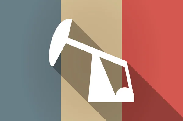 Lange schaduw vlag van Frankrijk vector pictogram met een paardenkop pomp — Stockvector