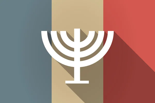 Långa skugga flagga France vektor ikon med en ljuskrona — Stock vektor