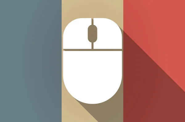 Långa skugga flagga France vektor ikon med en trådlös mus — Stock vektor