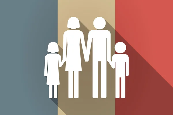 Bandera de sombra larga de Francia vector icono con un famil convencional — Vector de stock