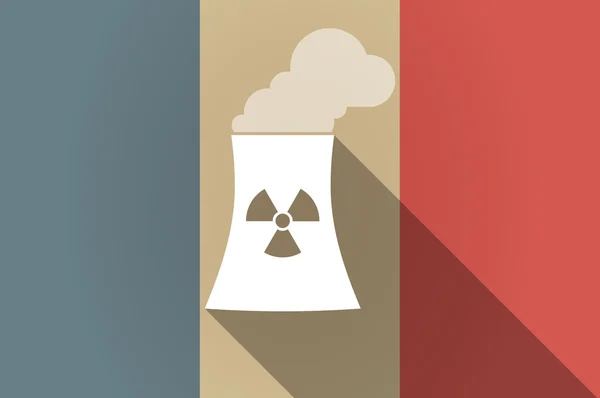 Długi cień flaga Francji wektor ikona z stat elektrowni jądrowej — Wektor stockowy