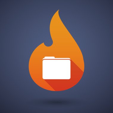 Uzun gölge vektör alev simge bir klasör ile 